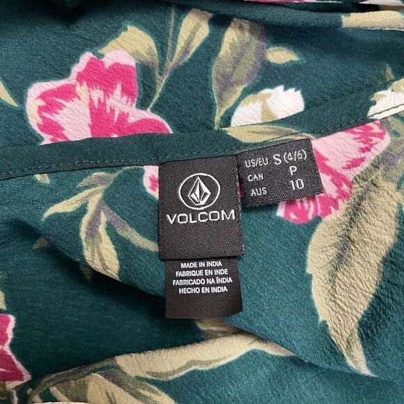 Volcom Women’s Small Green Floral Sleeveless Skate Mini Dress NWOT - Picture 6 of 6